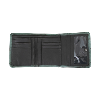American West Small Ladies' Tri-Fold Wallet - Distressed Charcoal #3