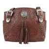 American West Lariats And Lace Zip Top Tote w/ Secret Compartment - Brown
