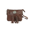 American West Lariats And Lace Zip Top Crossbody - Brown