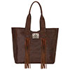 American West Mohave Canyon Large Zip Top Tote - Dark Brown