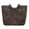 American West Annie's Secret Zip-Top Tote - Distressed Charcoal/Chestnut