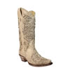 Corral Women's White Fashion Boots w/Inlays & Crystals