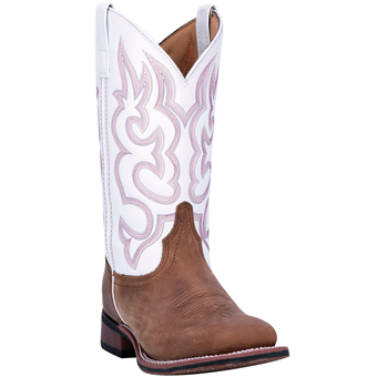 Laredo Women's Mequite Stockman Boots - Taupe/White