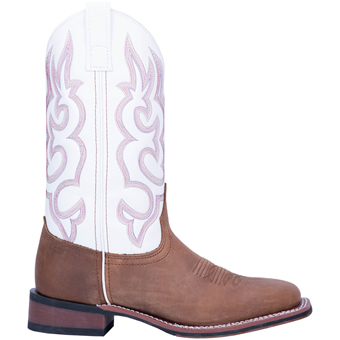 Laredo Women's Mequite Stockman Boots - Taupe/White #2
