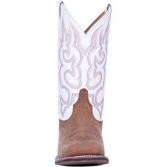 Laredo Women's Mequite Stockman Boots - Taupe/White #5