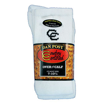 Dan Post Cowgirl Certified Over the Calf Boot Socks - White