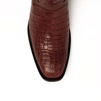 Ferrini Men's Genuine Belly Alligator D Toe Boots - Cognac #2