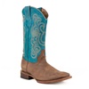 Ferrini Men's Cowhide Western Boots - Tan/Turquoise