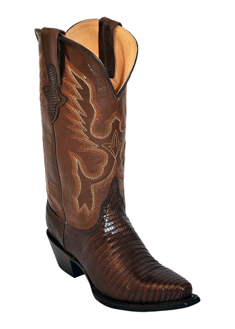 Ferrini Taylor Exotic Teju Lizard Cowgirl Boots - Chocolate