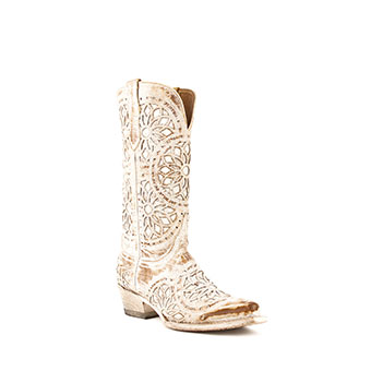 Ferrini Ladies Mandala Shabby Chic Boots - Brown/White