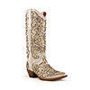 Ferrini Ladies Bliss Gold Shimmer Cowgirl Boots - White/Gold