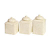 Savannah Stoneware 3-Piece Canister Set - Cream