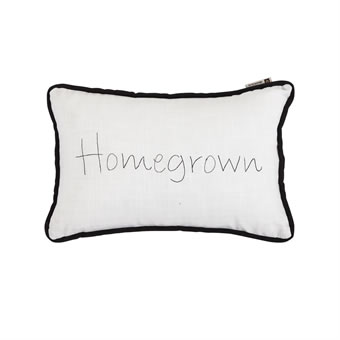 "Homegrown" Embroidery Lumbar Pillow