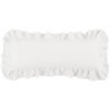 Washed Linen Ruffled Lumbar Pillow - White