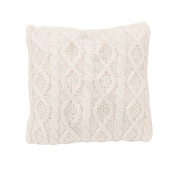 Cable Knit Soft Diamond Throw Pillow - Cream