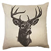 Linen Whitetail Deer Bust Pillow