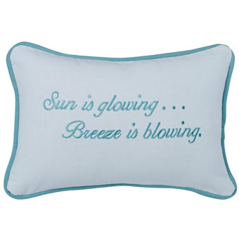 Script Embroidered Pillow - White