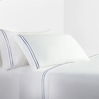 350 Thread Count Embroidered Stripe Sheet Set - Navy
