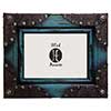 Rustic Distressed Wood Frame w/ Leather Corners - Turquoise