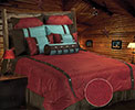 Cheyenne Faux Tooled Leather Comforter Set - Red