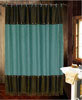 Cheyenne Faux Tooled Leather Shower Curtain - Turquoise