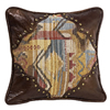 Ruidoso Square Pillow w/Scalloped Corners - Multi/Brown