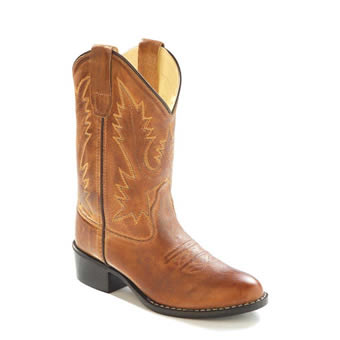 Old West Children's R Toe Western Boots - Tan Canyon