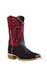 Old West Outlaw Men's Square Toe Elephant Print Boots - Black/Red