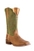 Old West Outlaw Men's Square Toe Boots - Tan/Green