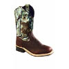 Old West Youth's Broad Square Toe Boots - Thunder Oiled Rust/Camo