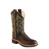 Old West Youth's Broad Square Toe Boots - Oily Brown