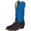 Old West Youth's Buckaroo Broad Square Toe Boots - Black/Blue