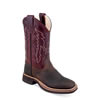 Old West Children's Broad Square Toe Boots - Brown/Red