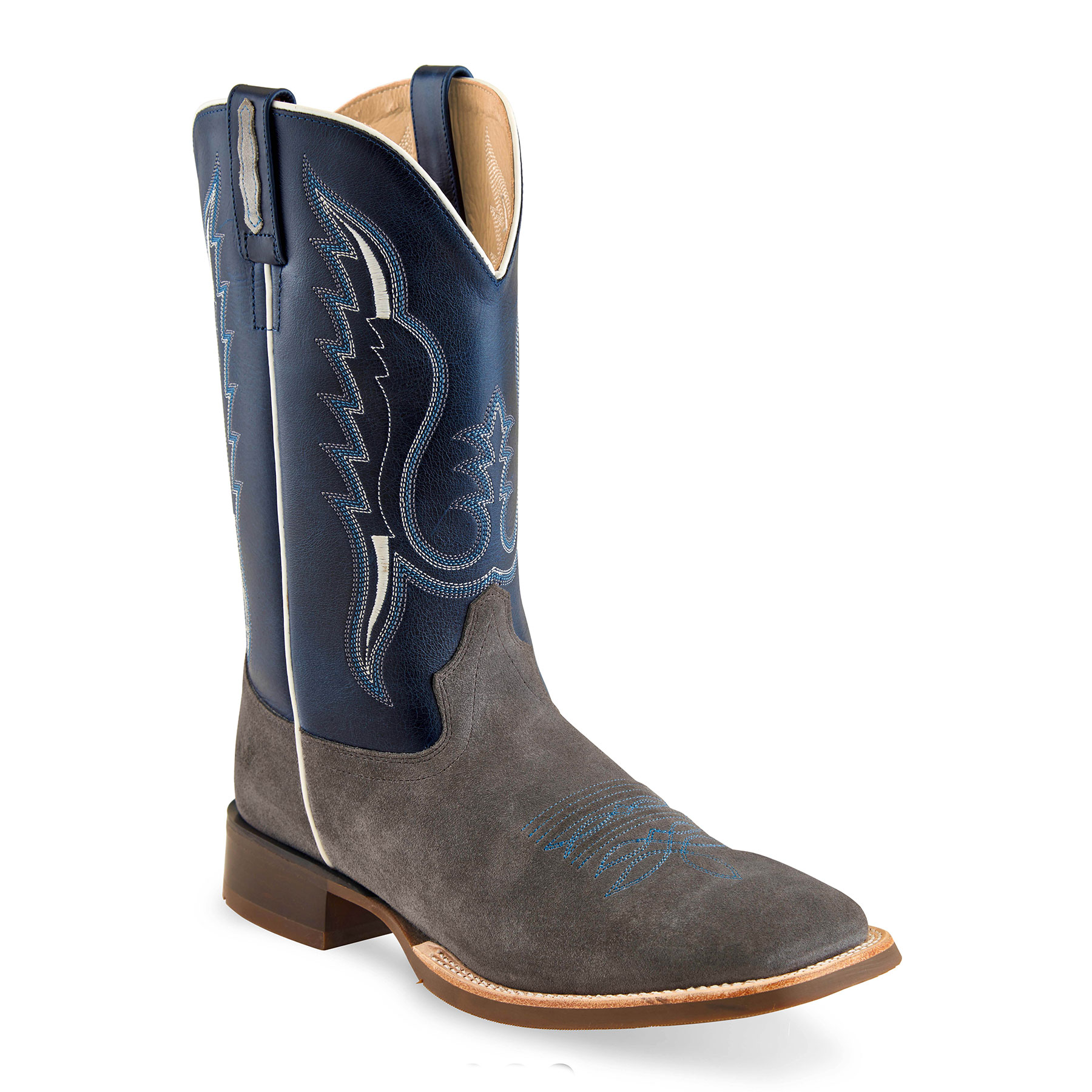 blue suede cowboy boots mens