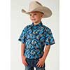 Roper Boy's S/S Blue Tropics Western Shirt