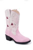 Roper Children's Butterfly Western Boots w/Lights - Pink/Creme