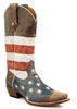 Roper Mens Distressed American Flag Snip Toe Boots