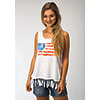 Roper Ladies Americana Tank w/Fringe