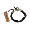Stetson Leather Braid Bracelet - Black