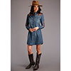 Stetson Women's Denim Aztec/Rose Embroidered Shirt Dress