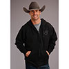 Stetson Men's Washed Fleece Knit Hooded Sweatshirt - Black