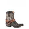 Stetson Ladies Jade Harness Shortie Boots - Brown/Grey