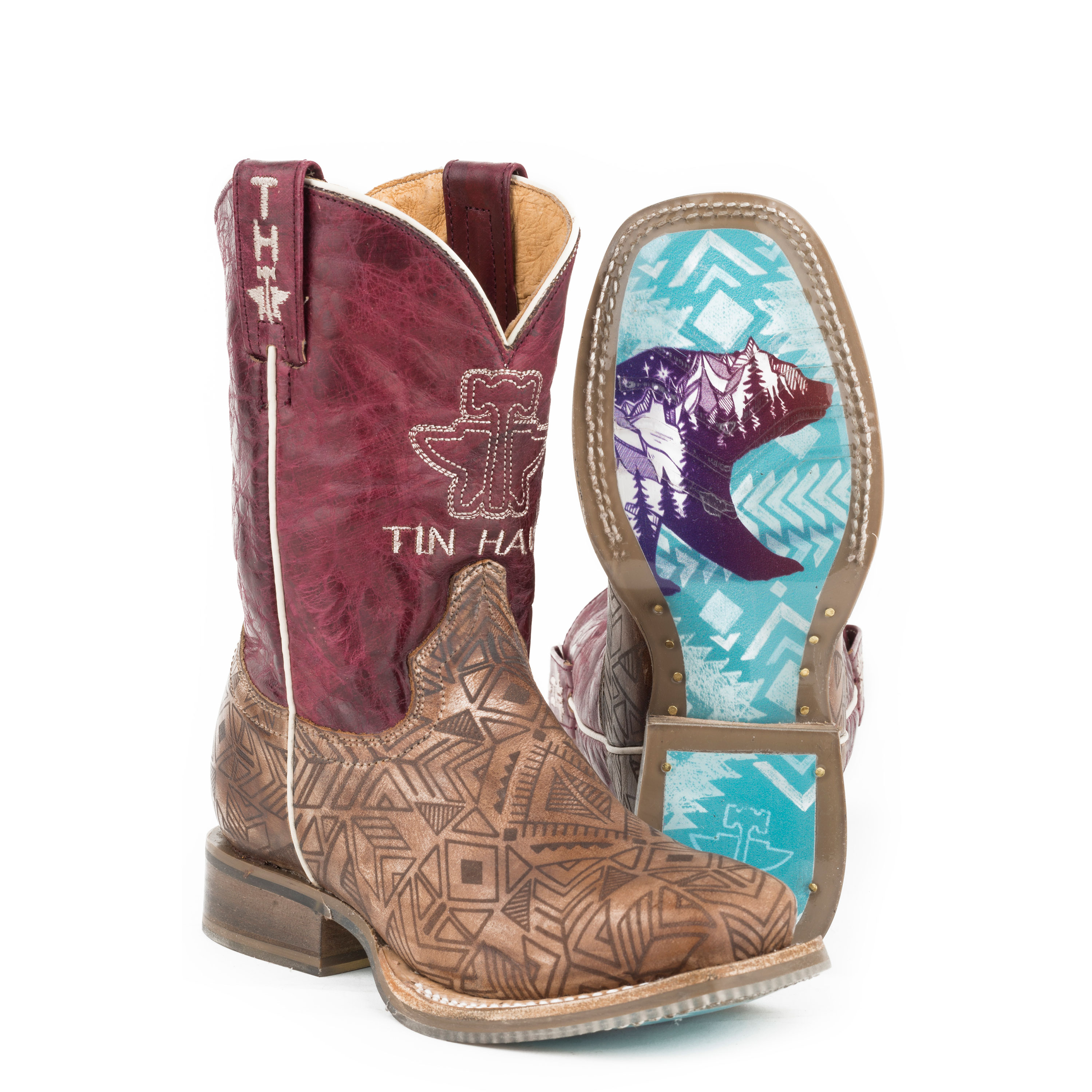 Pungo Ridge Tin Haul Kids Free Spirit Boots w/Native Bear Sole, Kids