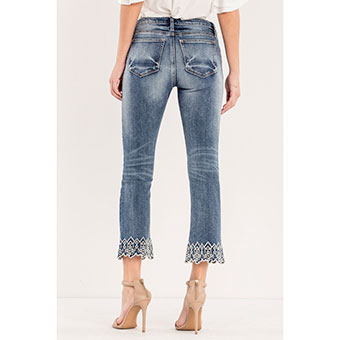 Miss Me Luxe Life Cropped Boot Cut Jeans w/Embroidery #3