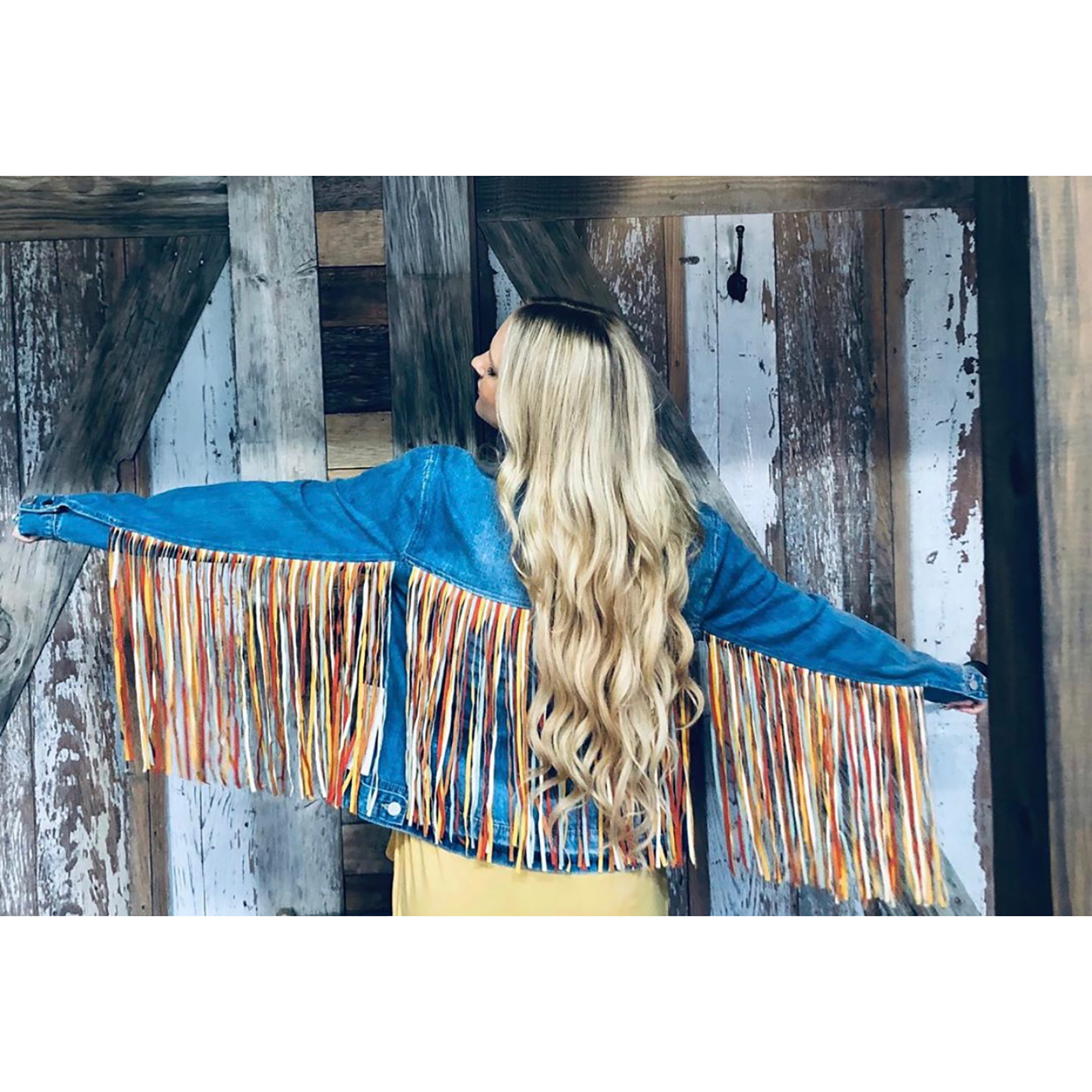 Scully Honey Creek Fringed Denim Jacket 
