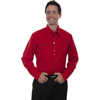 Scully Men's Solid Shirt w/Candy Cane Piping - Crimson/Black