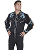 Scully Men's L/S Western Shirt w/Phoenix Embroidery - Black