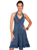 Cantina Collection Ladies Halter Sundress w/Ric-Rac - Dark Blue