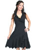 Cantina Collection Ladies Halter Sundress w/Ruffles - Black