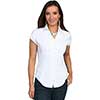 Cantina Collection Ladies Point Collar Cap Sleeve Blouse - White